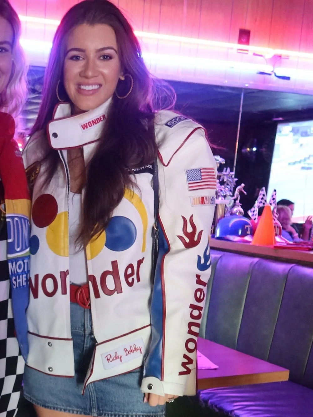 NASCAR Ricky Bobby white leather jacket - Picture 1 of 6